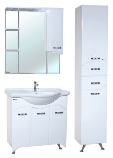 Зеркало-шкаф с подсветкой Bellezza Дрея 85см правый белый 00000001069